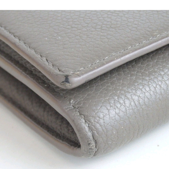 Saint Laurent Gray Wallet with Gold Logo - Picture 8 of 16